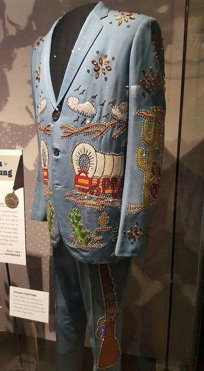 Men 2pc Light Blue Embroidery Suit (NS-05)