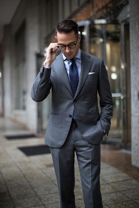 Men 2pc Gray Cotton Suit (MS-17)
