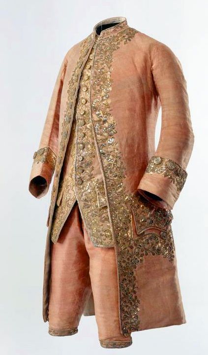 Men 3pc Pink Cotton French Rococo Fashion 18th Century Suit Costume Free Lace Jabots & Cuff (HS-08)