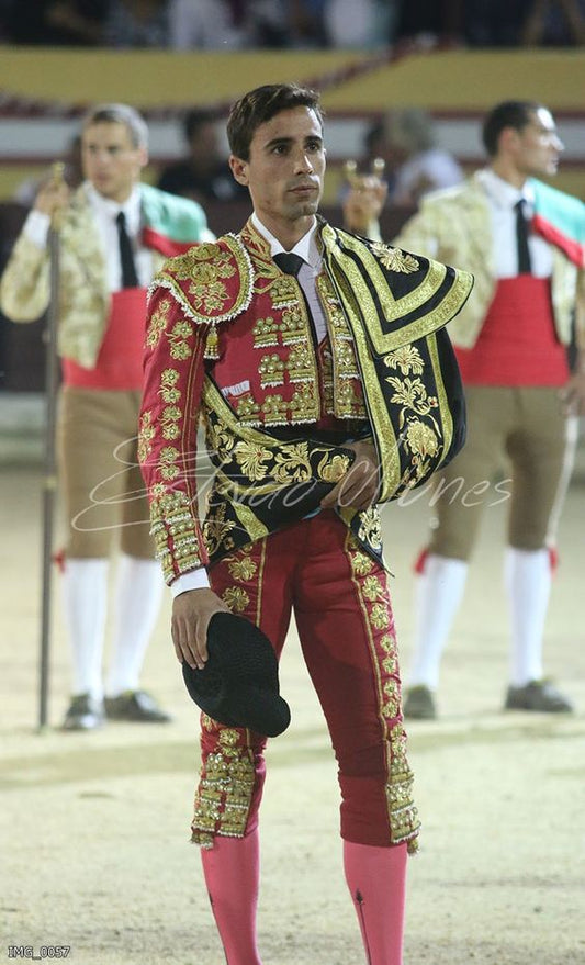 Matador Jacket Suit Unisex Pink Gold Heavy Hand Embroidered (MS-12)