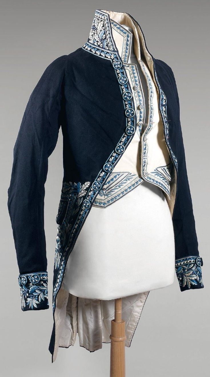 Men 3pc French Rococo Fashion 18th Century Suit Costume Hand Embroidery Free Lace Jabots & Cuff (HS-115) Bespoke Point