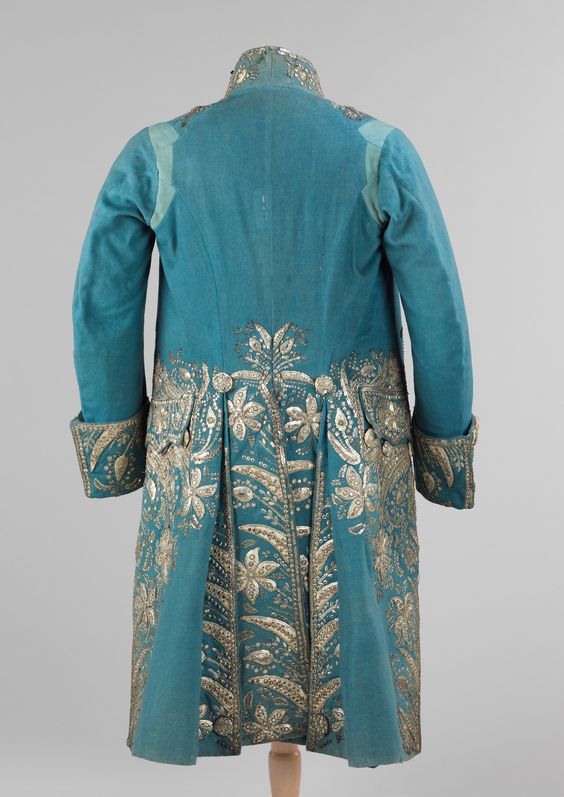 Men 3pc Turquoise French Rococo Fashion 18th Century Suit Costume Free Lace Jabots & Cuff (HS-18)