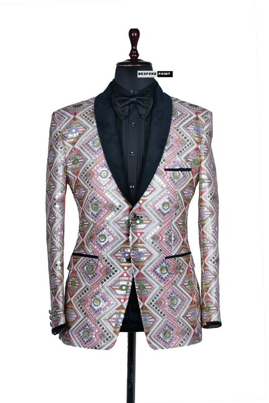 Men 2pc Embroidery Suit (NS-13) Bespoke Point