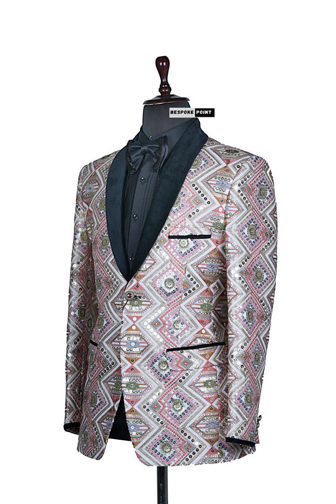 Men 2pc Embroidery Suit (NS-36)