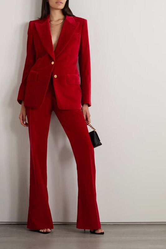 Women Red Black 2pc Suit (WS-96) Bespoke Point