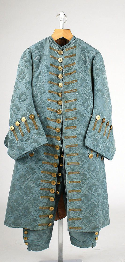 Men 3pc French Rococo Fashion 18th Century Suit Costume Hand Embroidery Free Lace Jabots & Cuff (HS-180) Bespoke Point