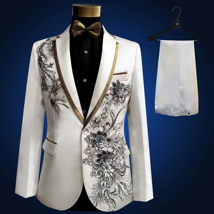 Men 2pc White Suits (NS-212) Bespoke Point